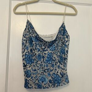 Alice and Olivia Blue Velvet Tank Size Small